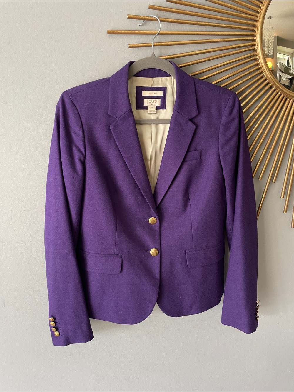 J Crew Purple Schoolboy Blazer - Picture 2 of 11